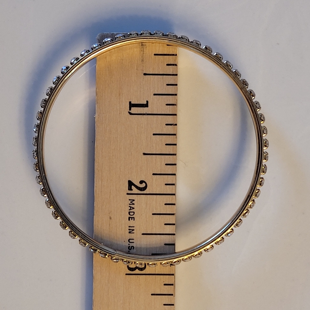 Gold-tone & Rhinestones Bangle Bracelet Bundle (8 bangle bracelets) - Picture 6 of 16